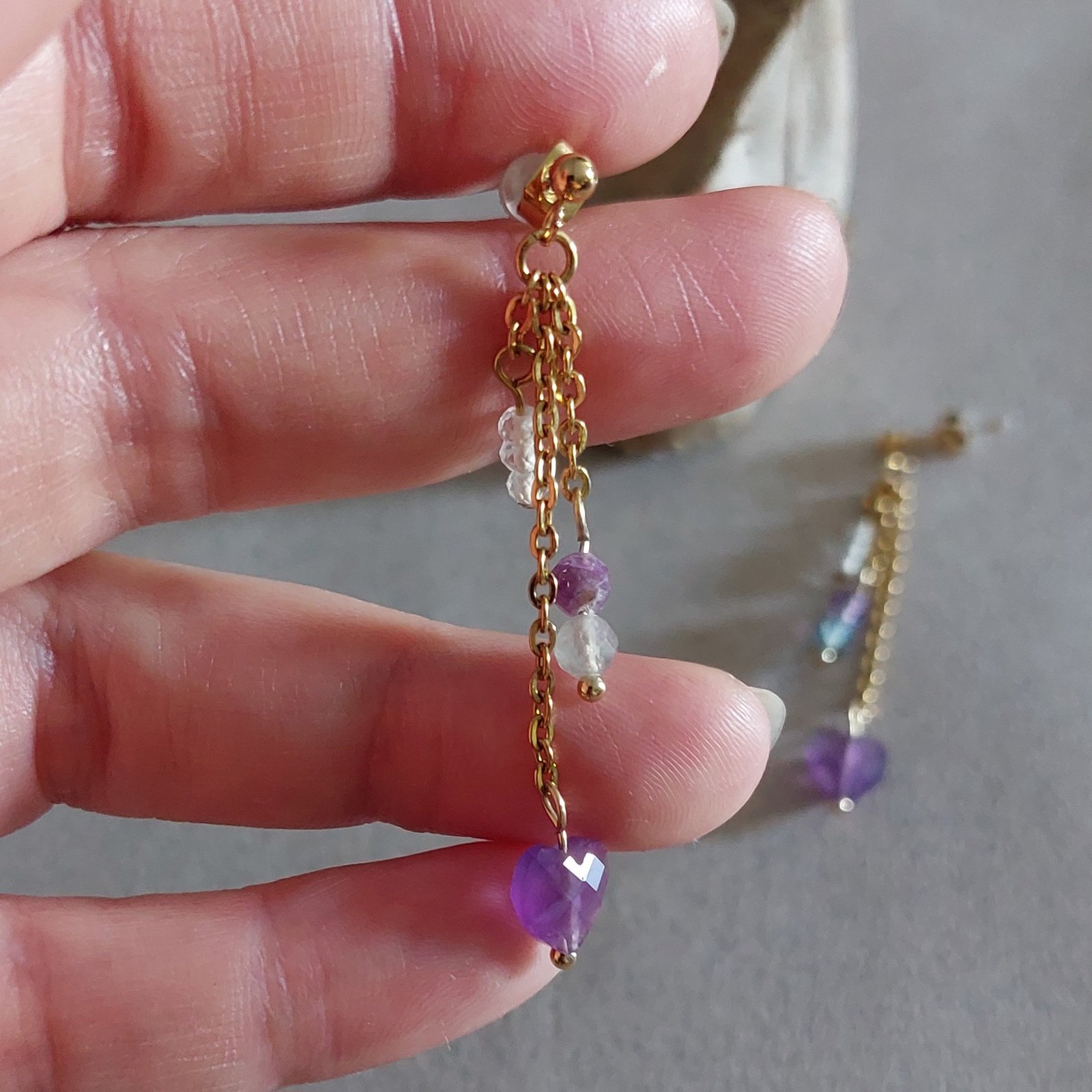 Boucles Florya ▪︎ Fluorite améthyste – Image 2