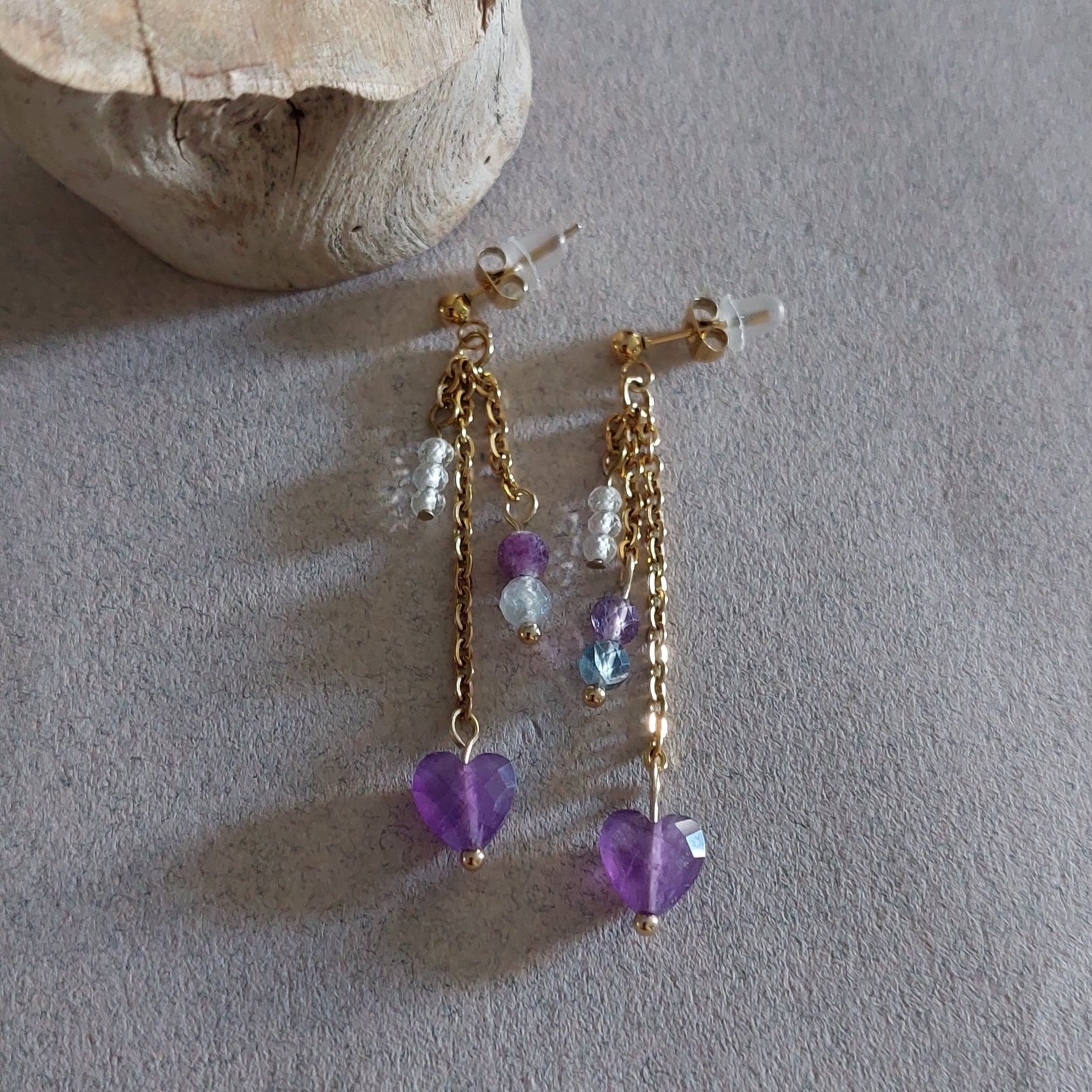 Boucles Florya ▪︎ Fluorite améthyste