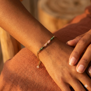 Bracelet Amalya ▪︎ Rubis fuschite et quartz fraise - Douceur et joie