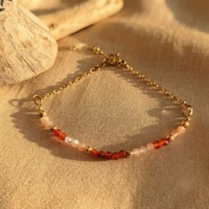 Bracelet Aura ▪︎ Cornaline et pierre de lune - Créativité et féminité