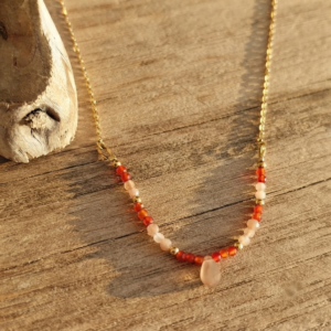 Collier Aura ▪︎ Cornaline et pierre de lune - Créativité et féminité