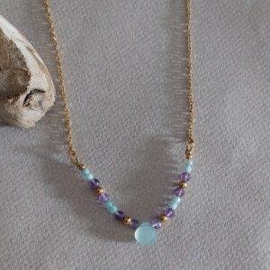 Collier Yara ▪︎ Amazonite et améthyste