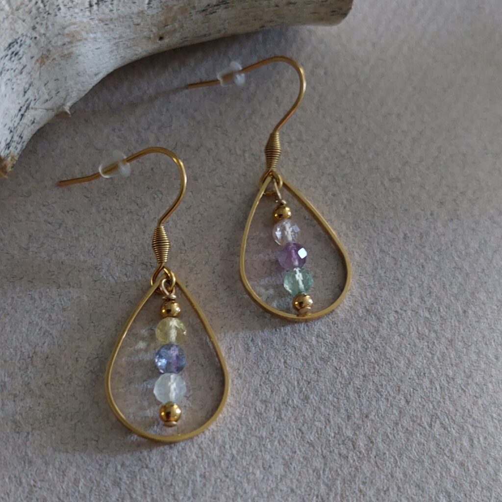 Boucles Iris - Fluorite arc-en-ciel - Clarté et concentration