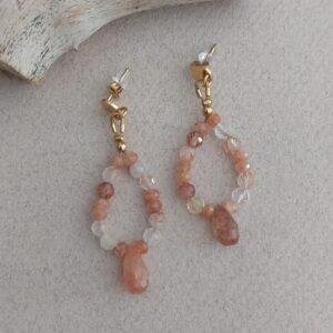 Boucles Kiran - Pierre de soleil et quartz rutile - Joie et optimisme