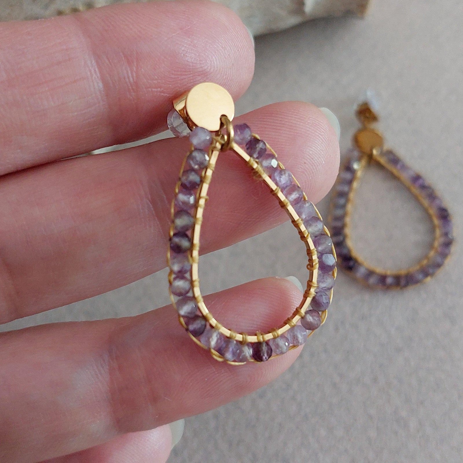 Boucles Thalia - Améthyste - Sérénité – Image 4