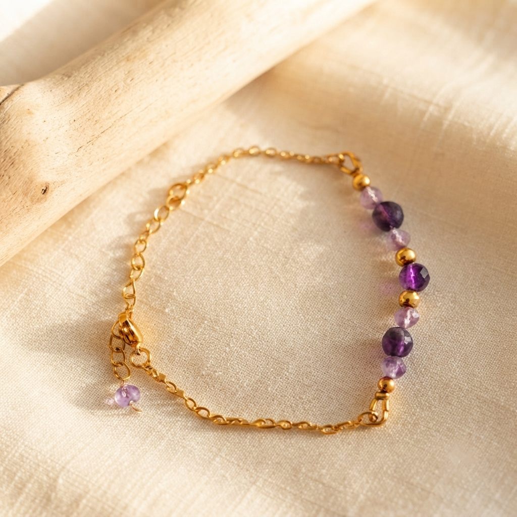 Bracelet Lilas - Améthyste - Sérénité