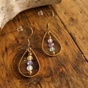 Boucles Iris - Fluorite arc-en-ciel - Clarté et concentration
