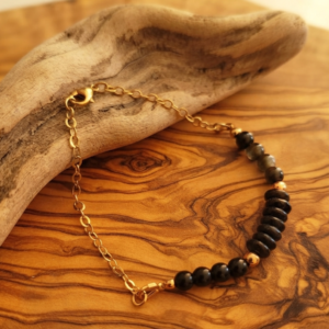 Bracelet Vesta - Obsidienne dorée