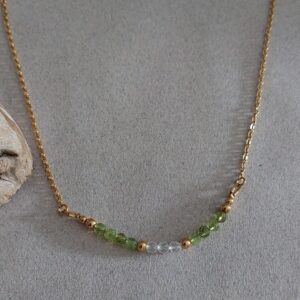 Collier Éos - Péridot et cristal