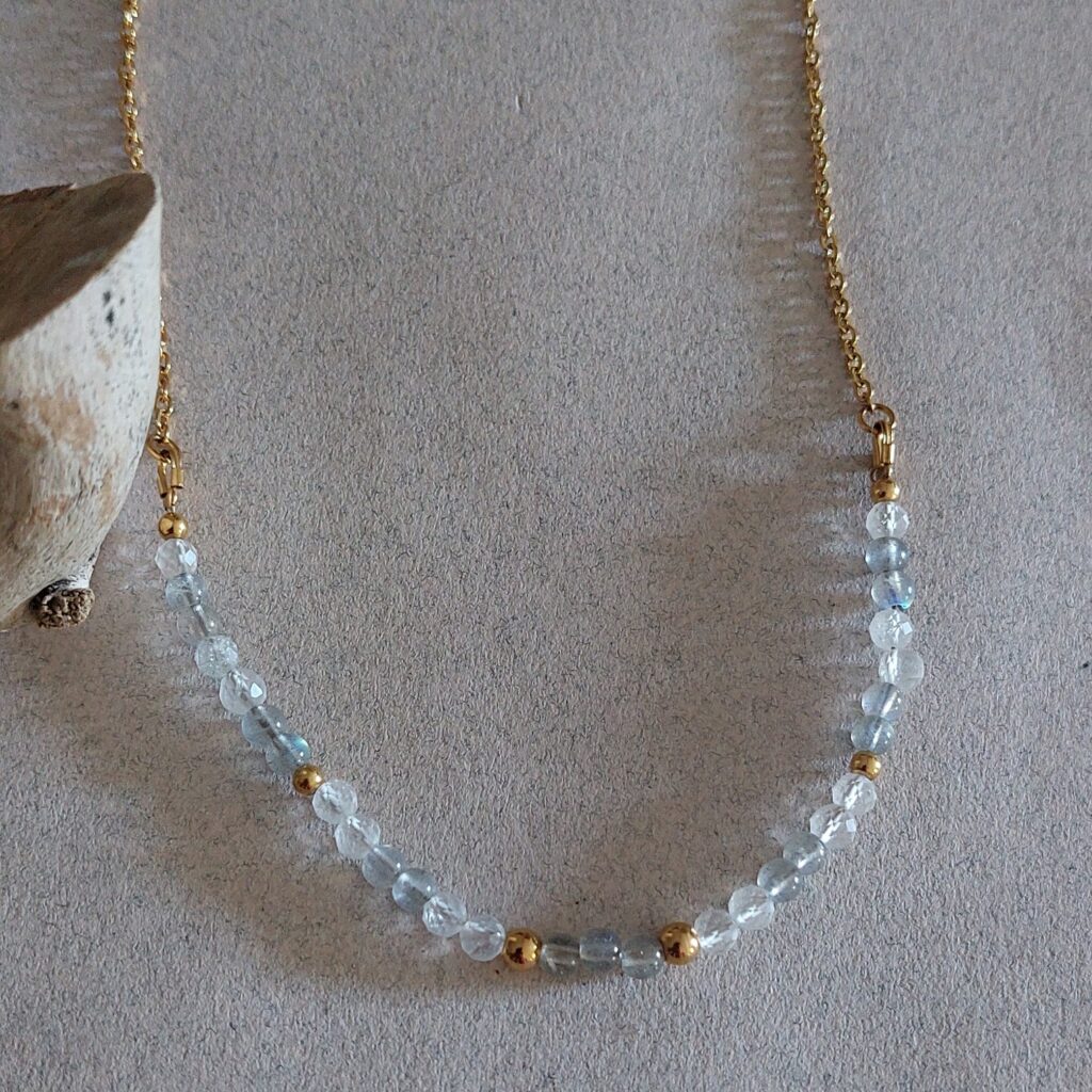 Collier Miréa - Labradorite et cristal de roche