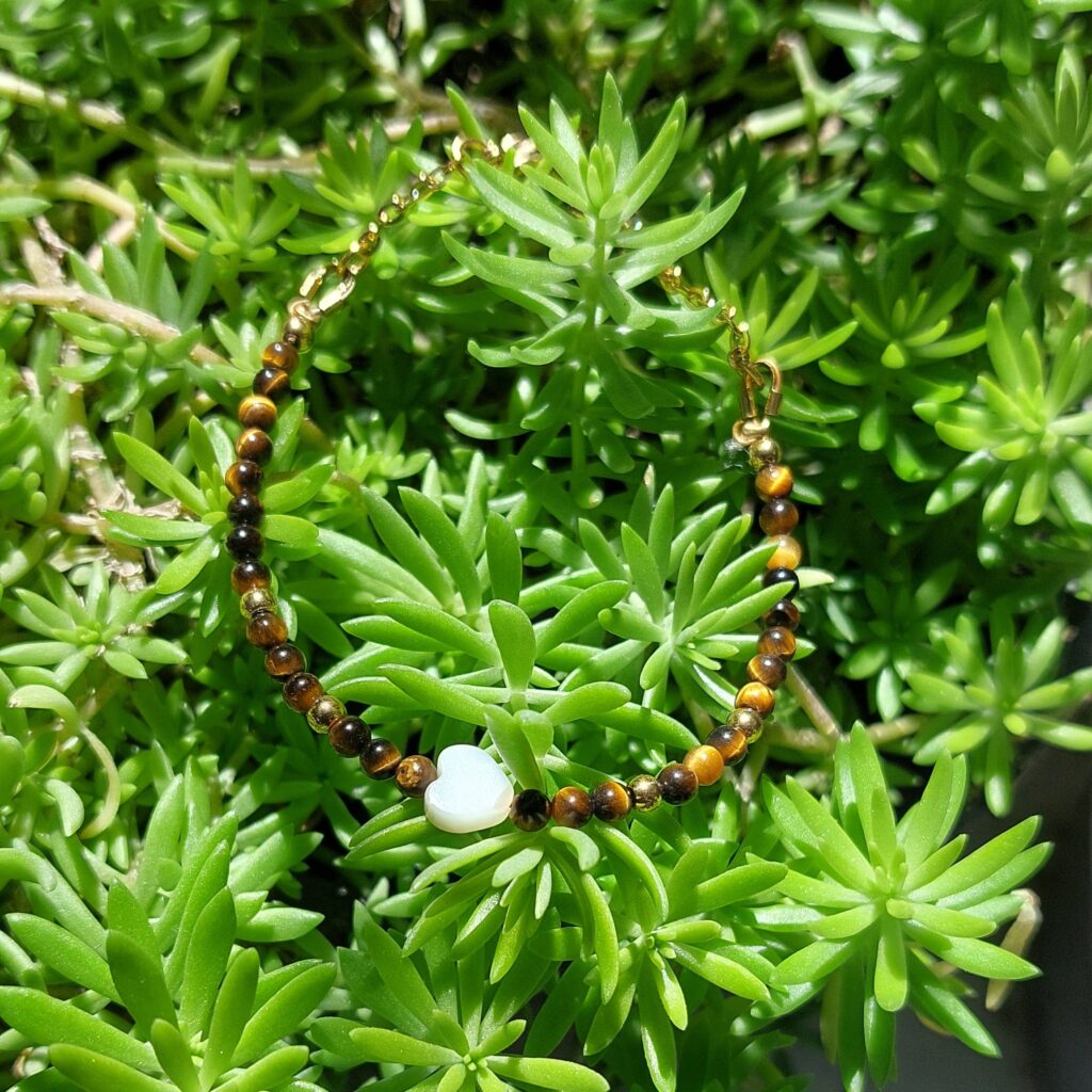 Bracelet Karis - Œil de tigre et nacre