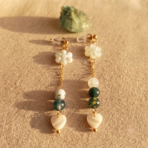 Boucles Nymphéa - Agate mousse et arbre