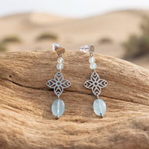 Boucles Ondine - Aigue-marine et labradorite